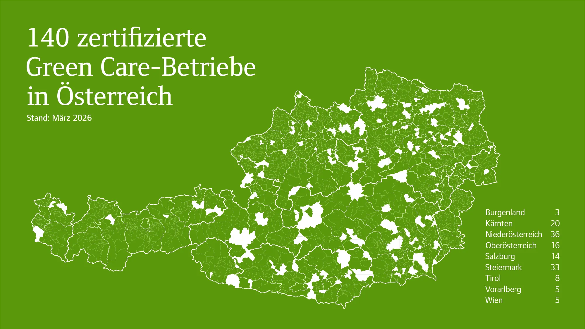 Österreichkarte der Green Care Betriebe